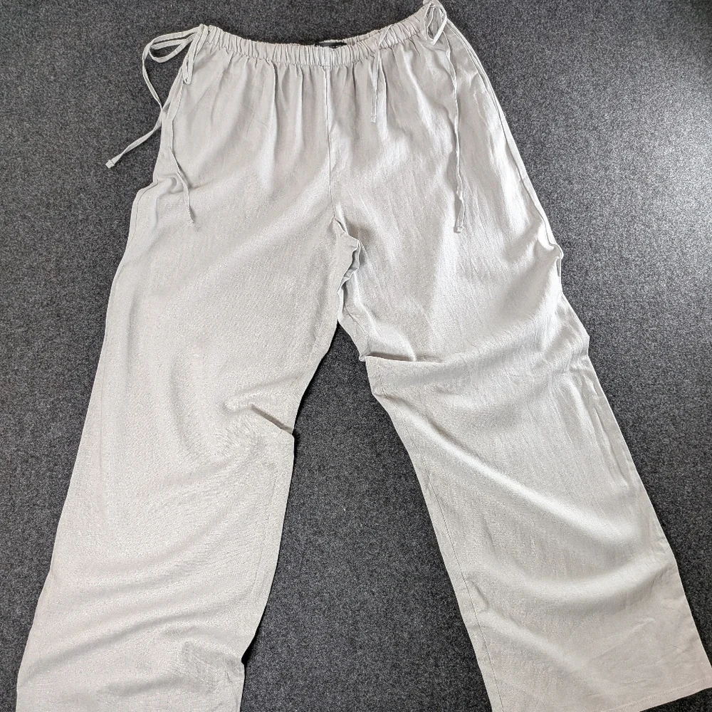 Zara Light Gray Linen pants - Picture 1 of 10
